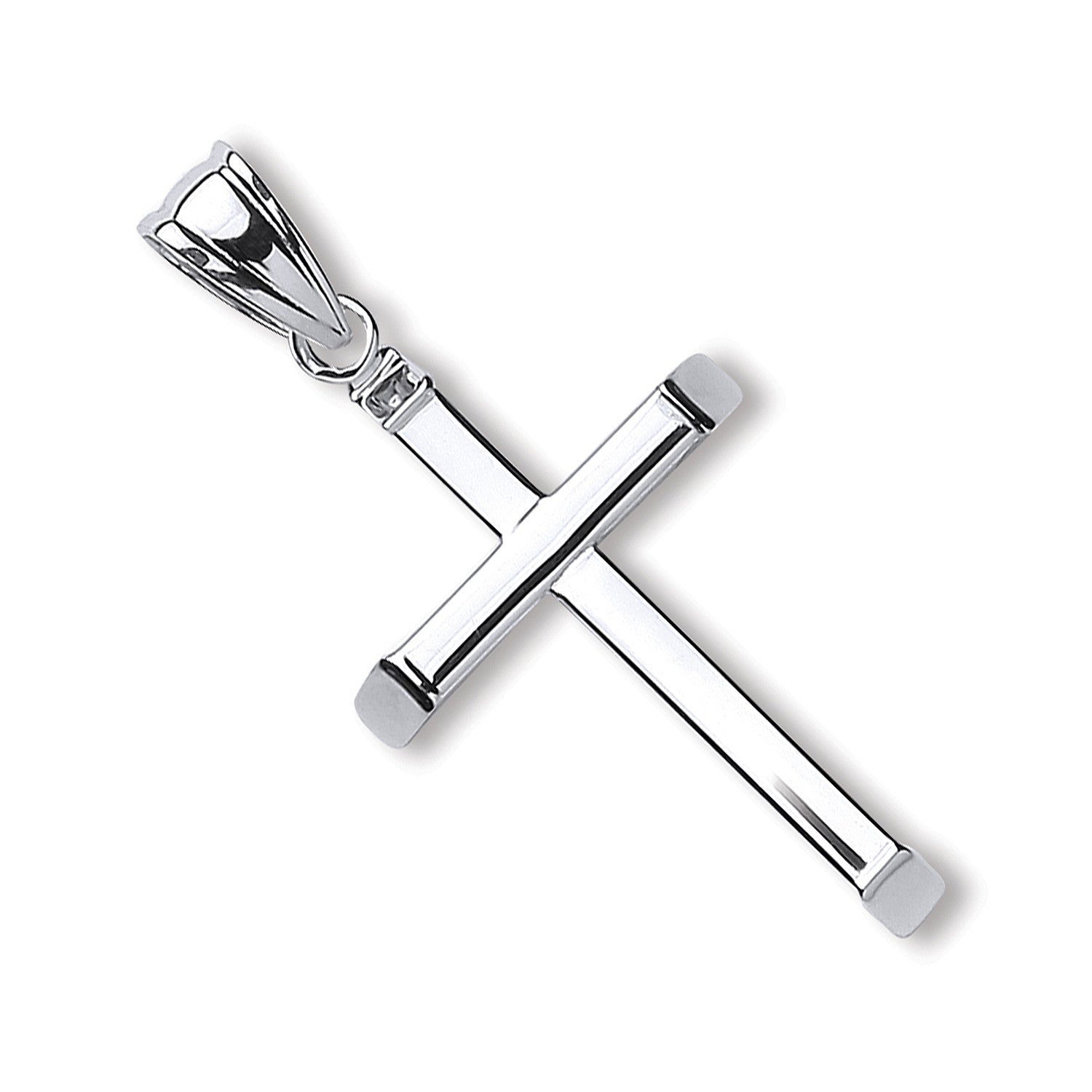 White Gold Plain Hollow Cross - 9ct Gold