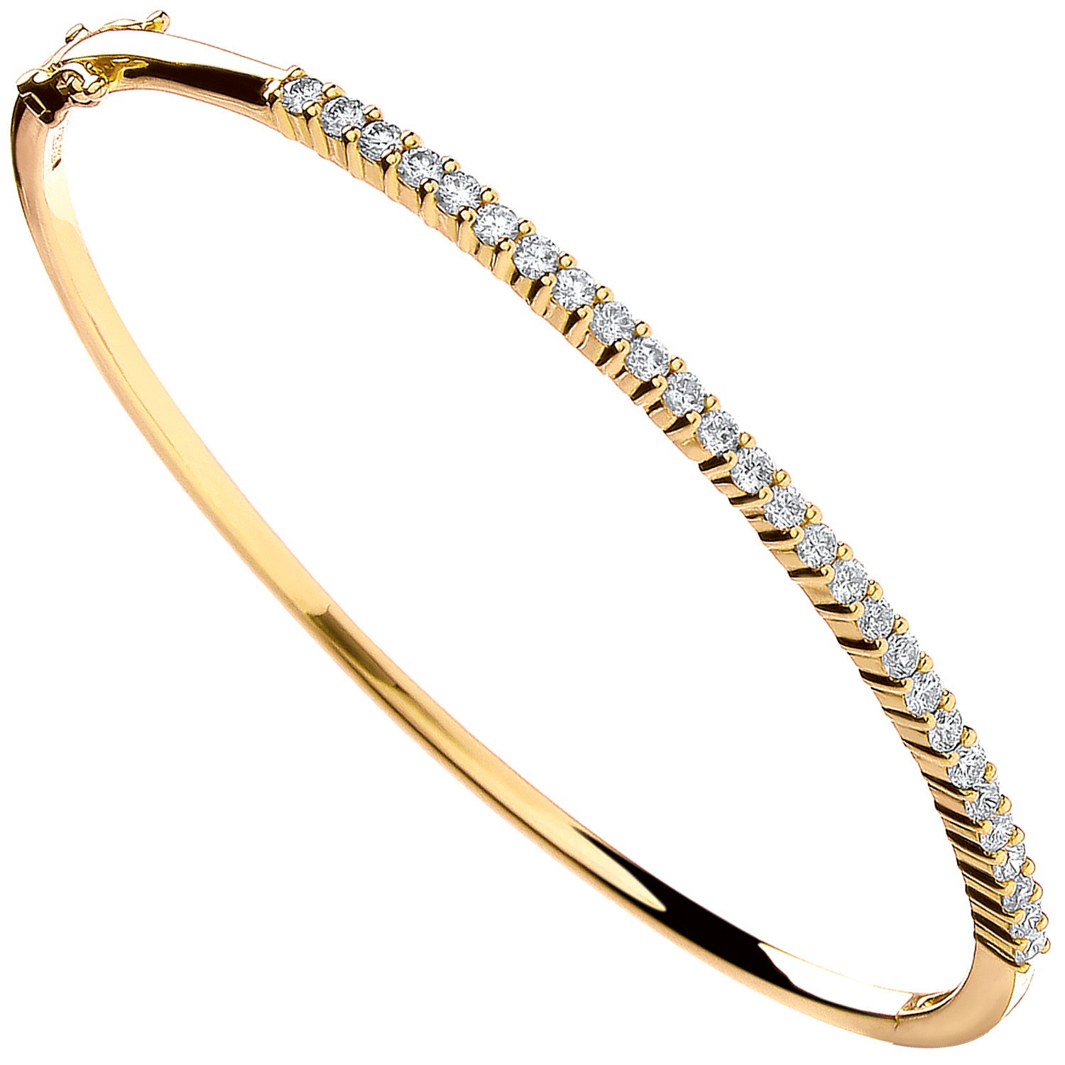 18ct Yellow Gold 1.10ctw Diamond Bangle - 18ct Gold
