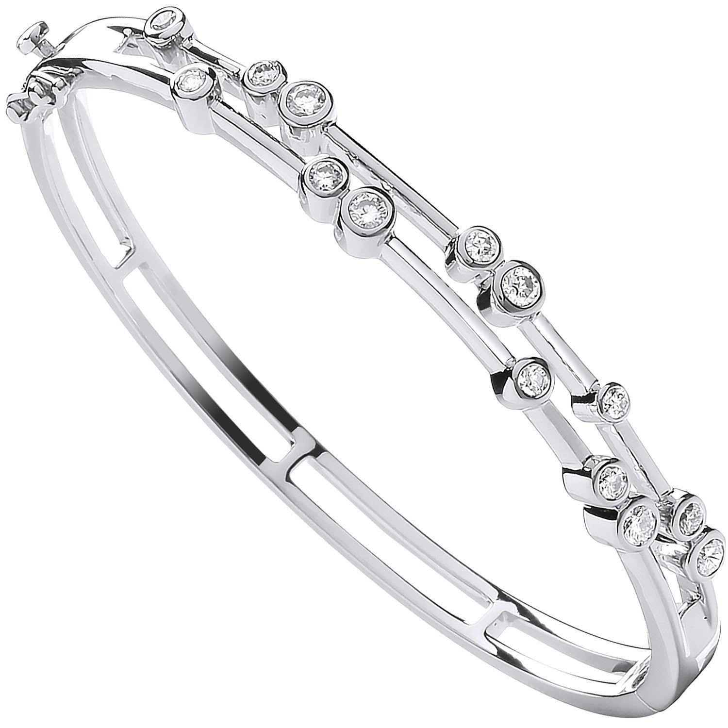 18ct White Gold 1.00ctw Dress Diamond Bangle - 18ct Gold