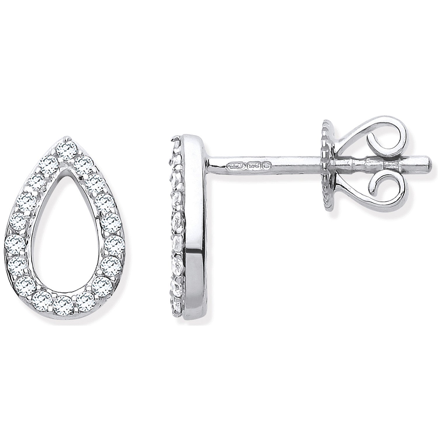 9ct White Gold Teardrop 0.15ctw Diamond Studs - 9ct Gold