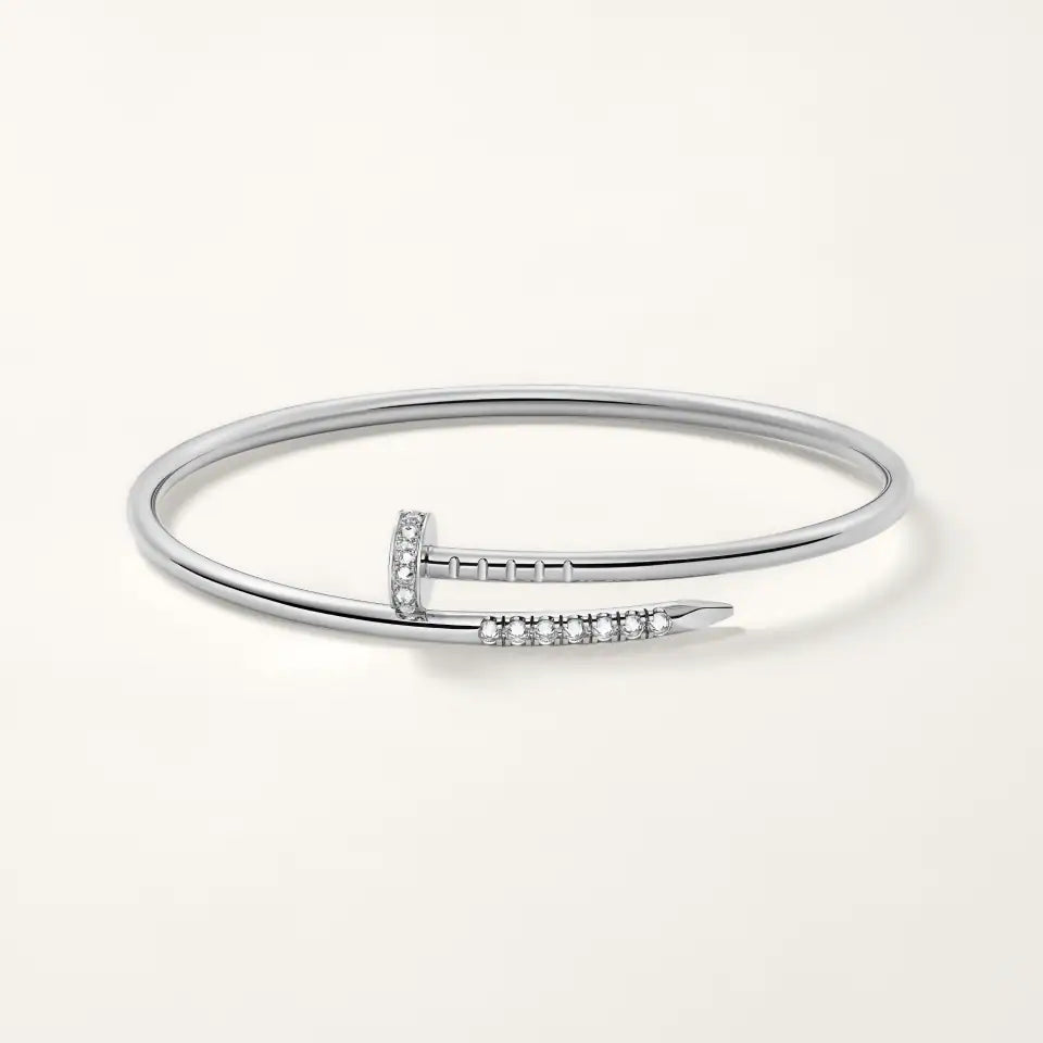 Cartier Juste un Clou Bracelet Small Model Reverse-Set Diamonds 18K White Gold