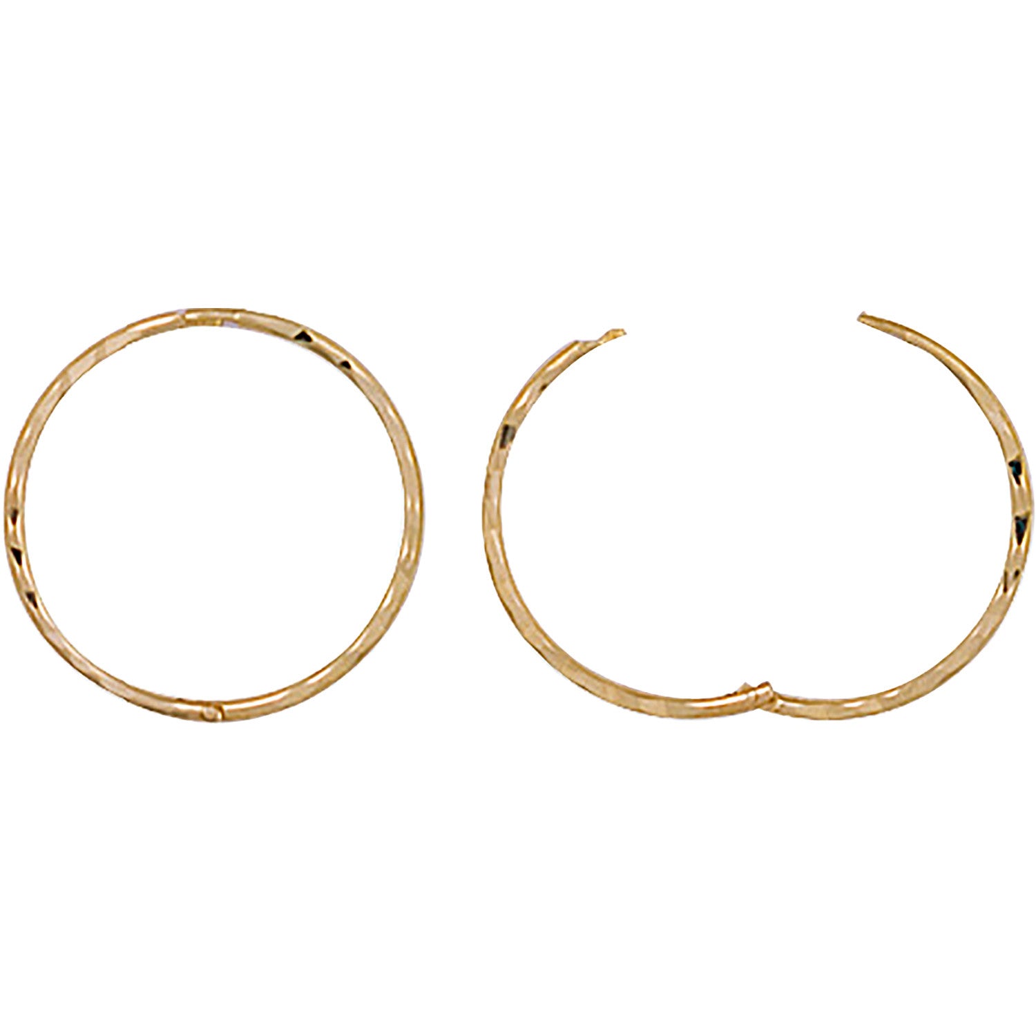 9ct Yellow Gold 16mm D/C Hinged Sleepers - 9ct Gold