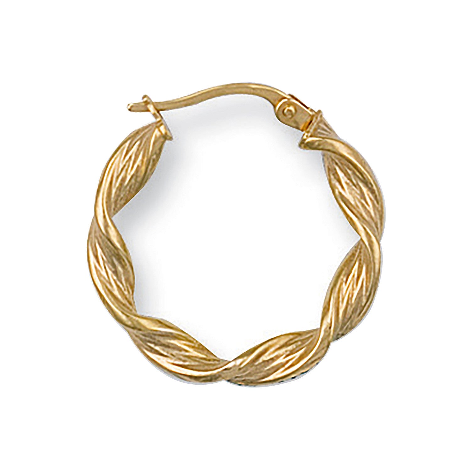 Créoles torsadées or jaune 22 mm - Or 9 carats