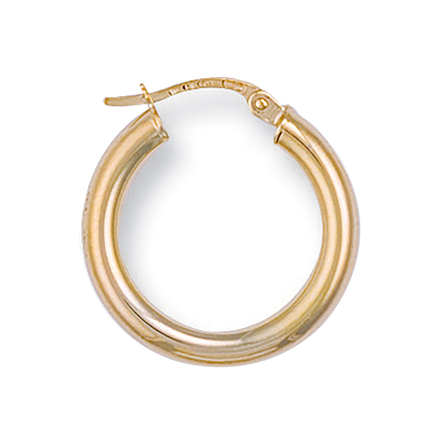Yellow Gold 21mm Round Tube Hoop Earrings - 9ct Gold