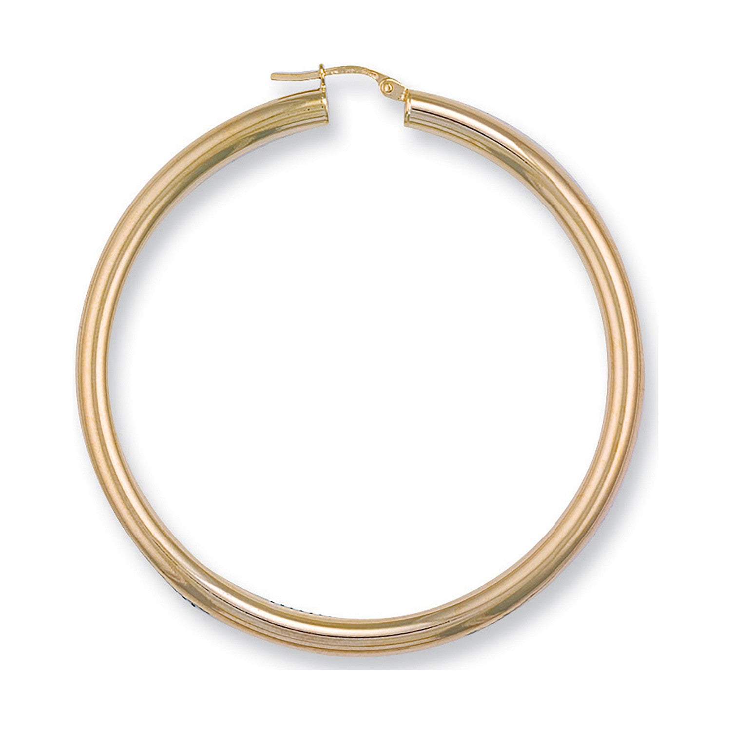 Yellow Gold 58mm Round Tube Hoop Earrings - 9ct Gold