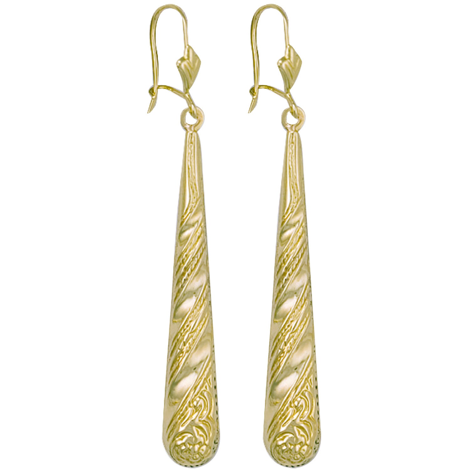 Yellow Gold Patterned Drops - 9ct Gold