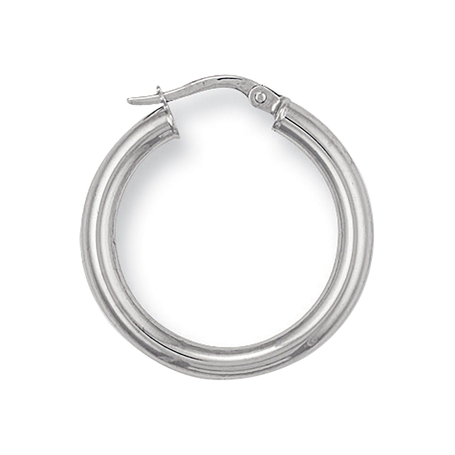 W/G 25mm Round Tube Hoop Earrings