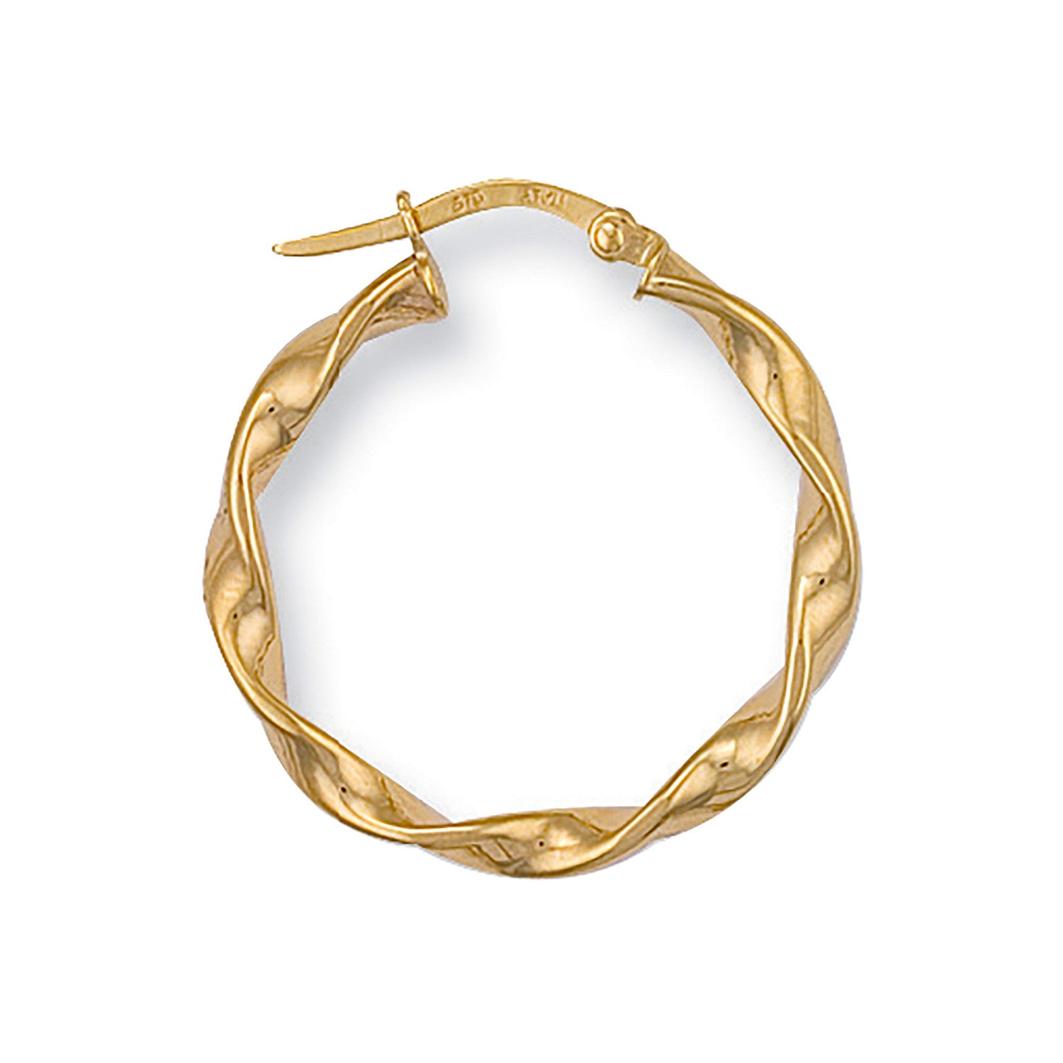 Yellow Gold 26mm Twisted Hoop Earrings - 9ct Gold