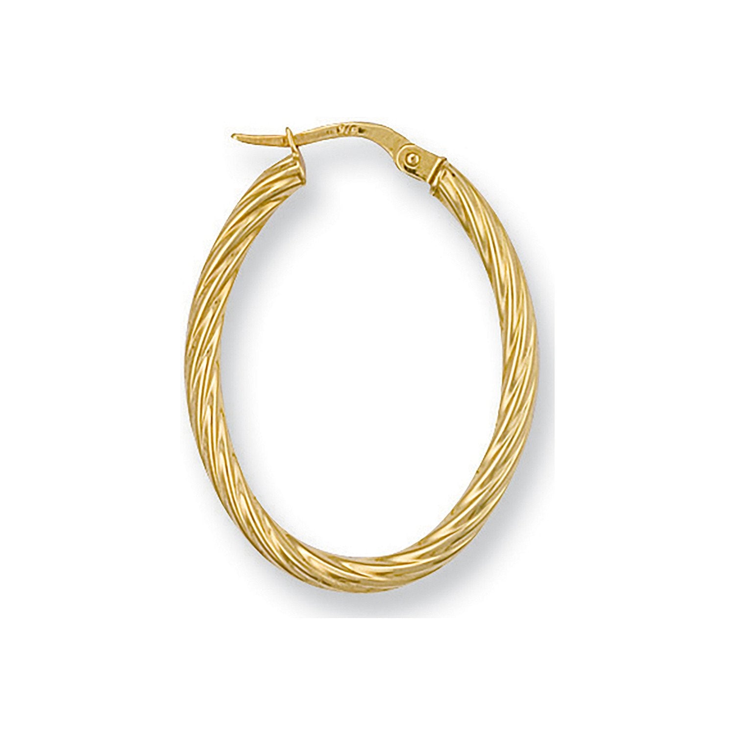 Y/G Twisted Oval Hoop Earrings