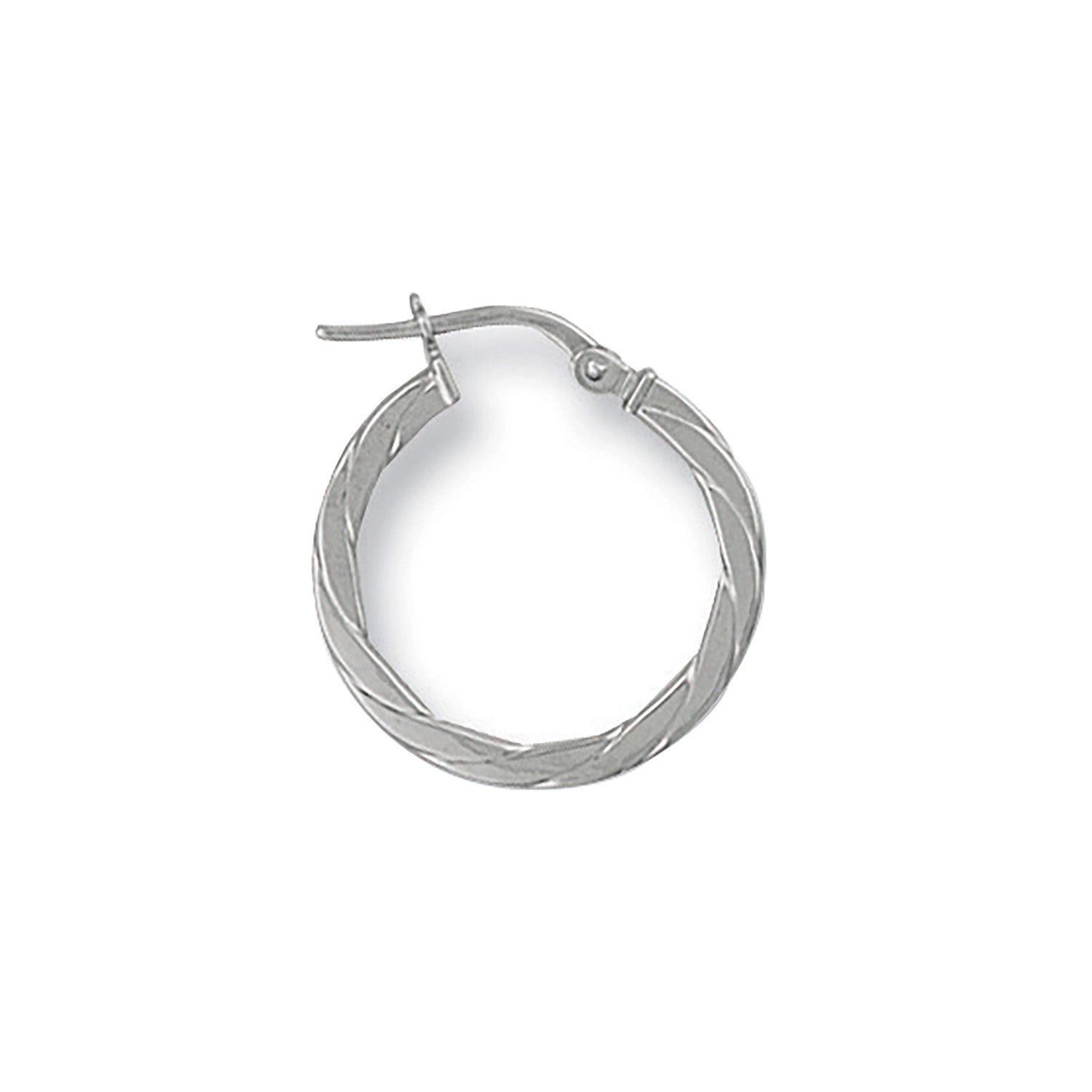 White Gold 20mm Twisted Hoop Earrings - 9ct Gold