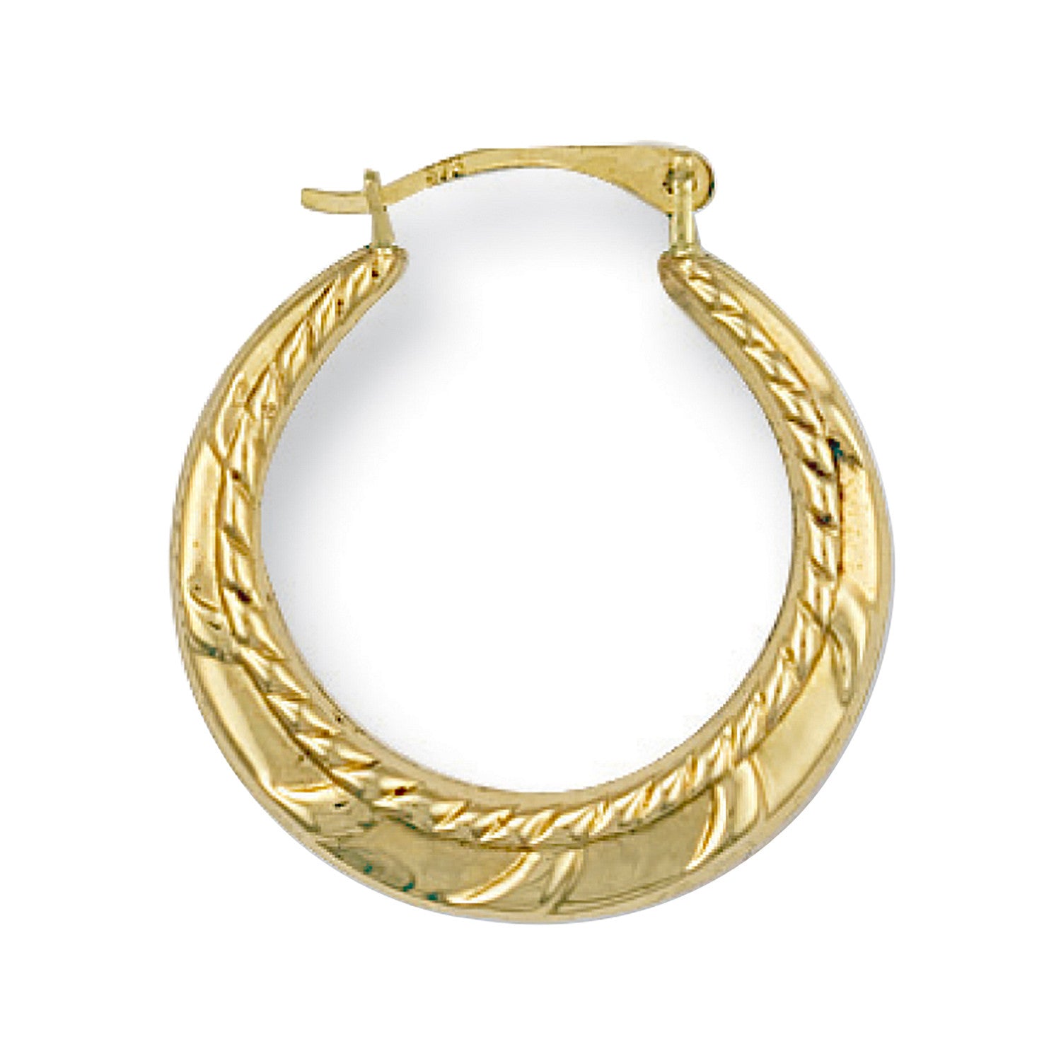 Yellow Gold 21mm Fancy Creoles - 9ct Gold