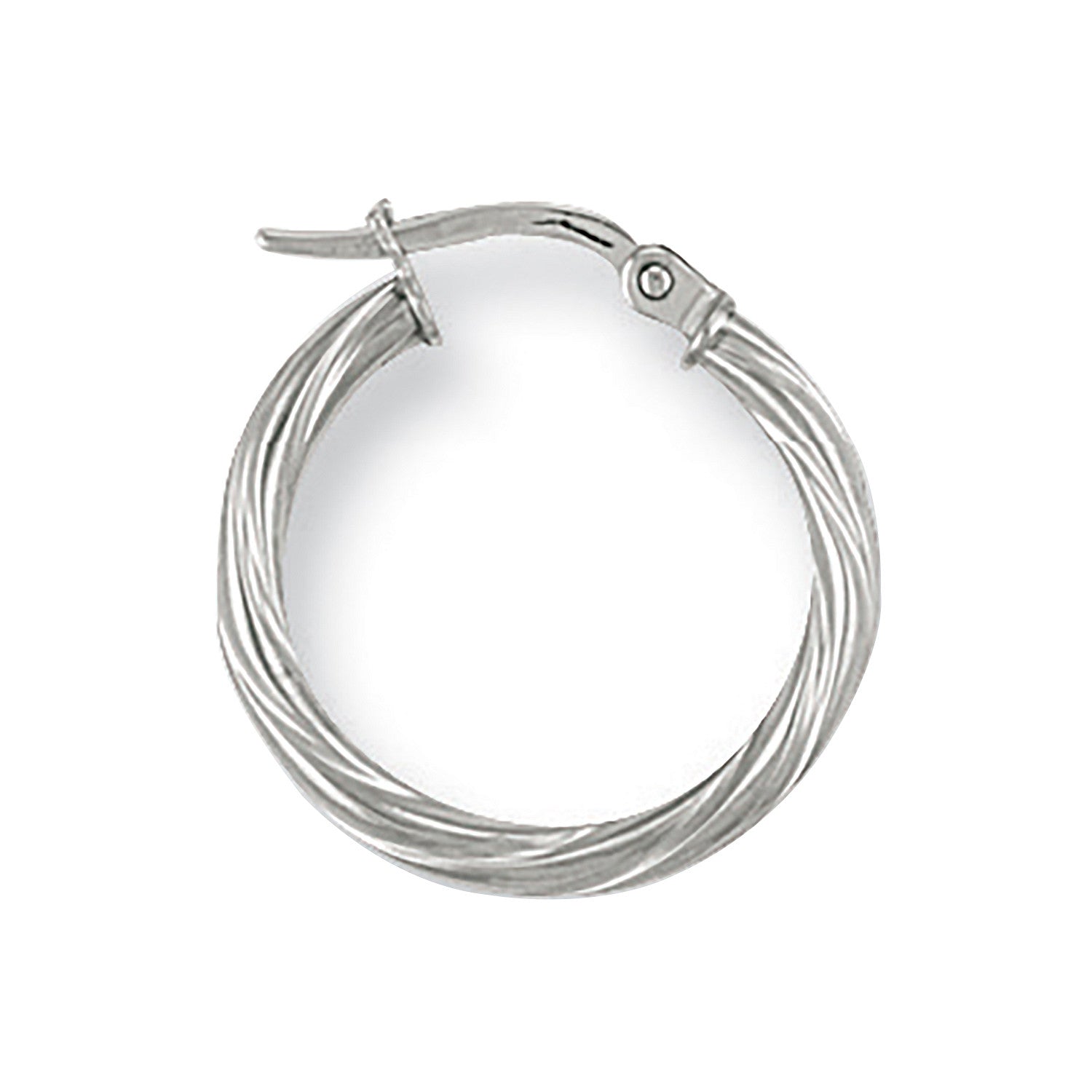 White Gold 19mm Twisted Hoop Earrings - 9ct Gold