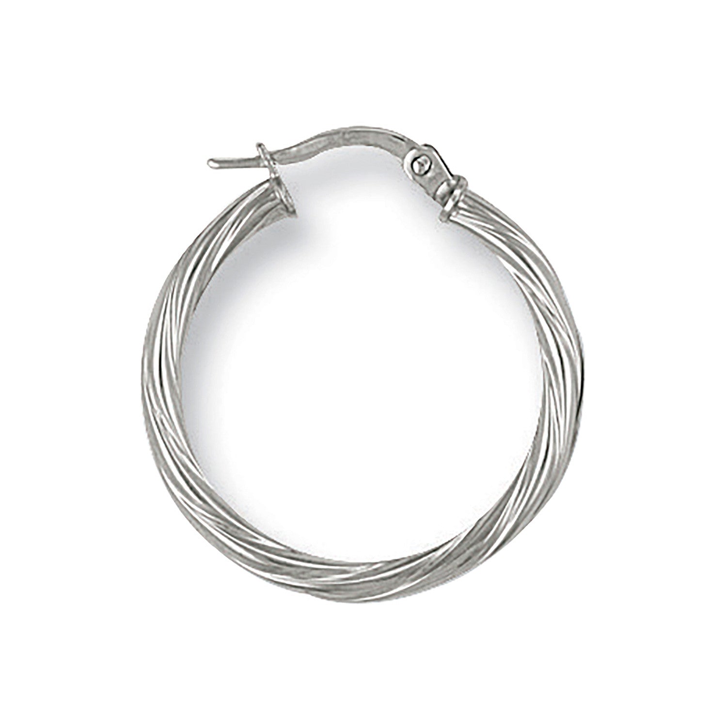 White Gold 23mm Twisted Hoop Earrings - 9ct Gold