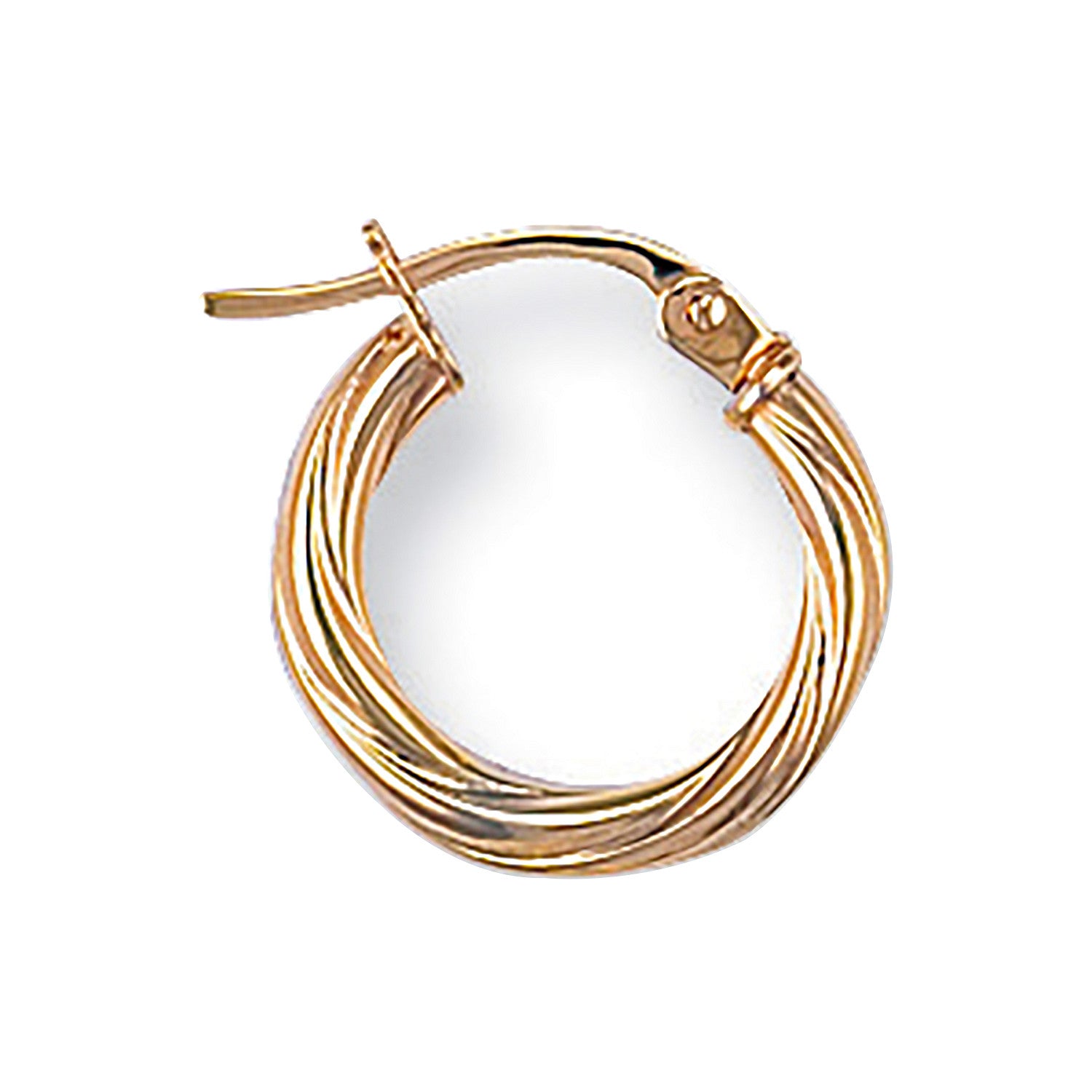 Yellow Gold 14mm Twisted Hoop Earrings - 9ct Gold