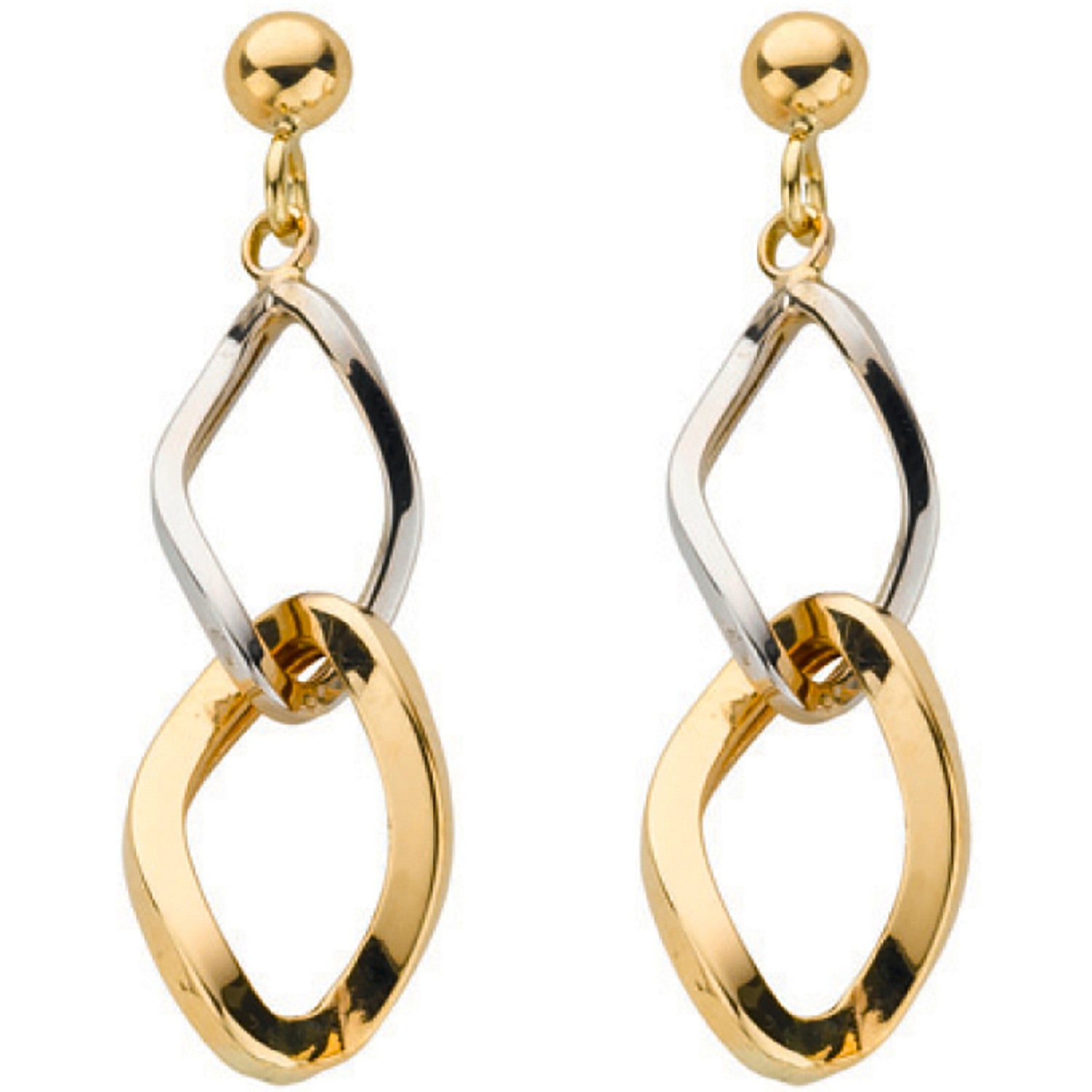 Yellow & White Gold Fancy Drops - 9ct Gold