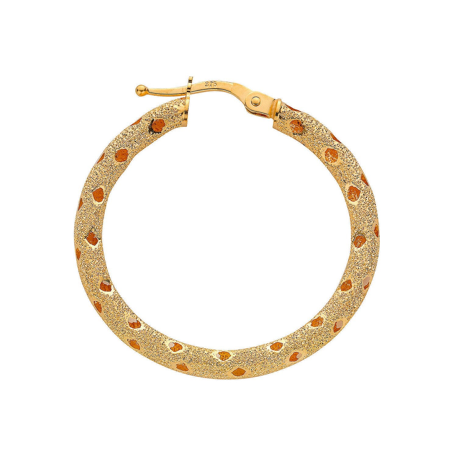Y/G 31mm Frosted Hoop Earrings