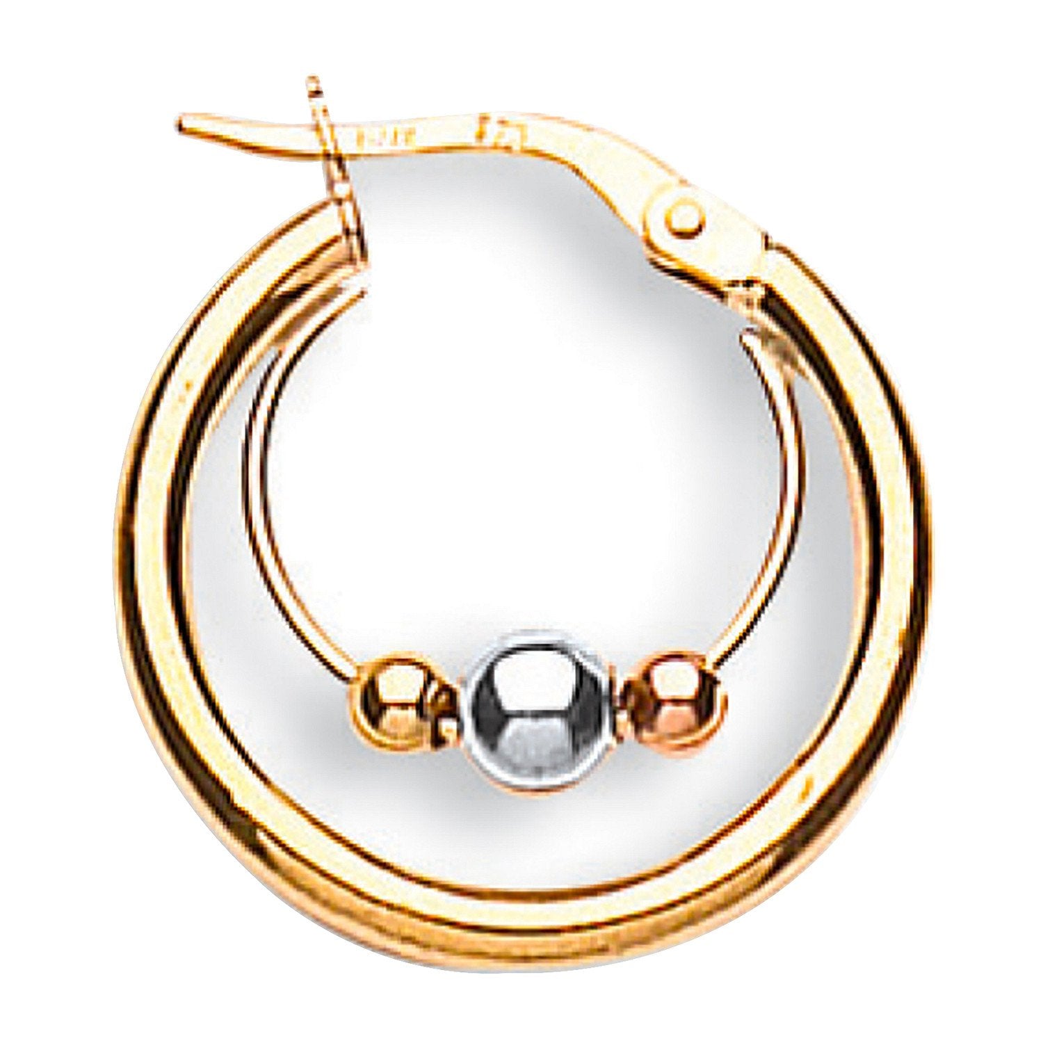Y W & R/G 20mm Fancy Hoop Earrings