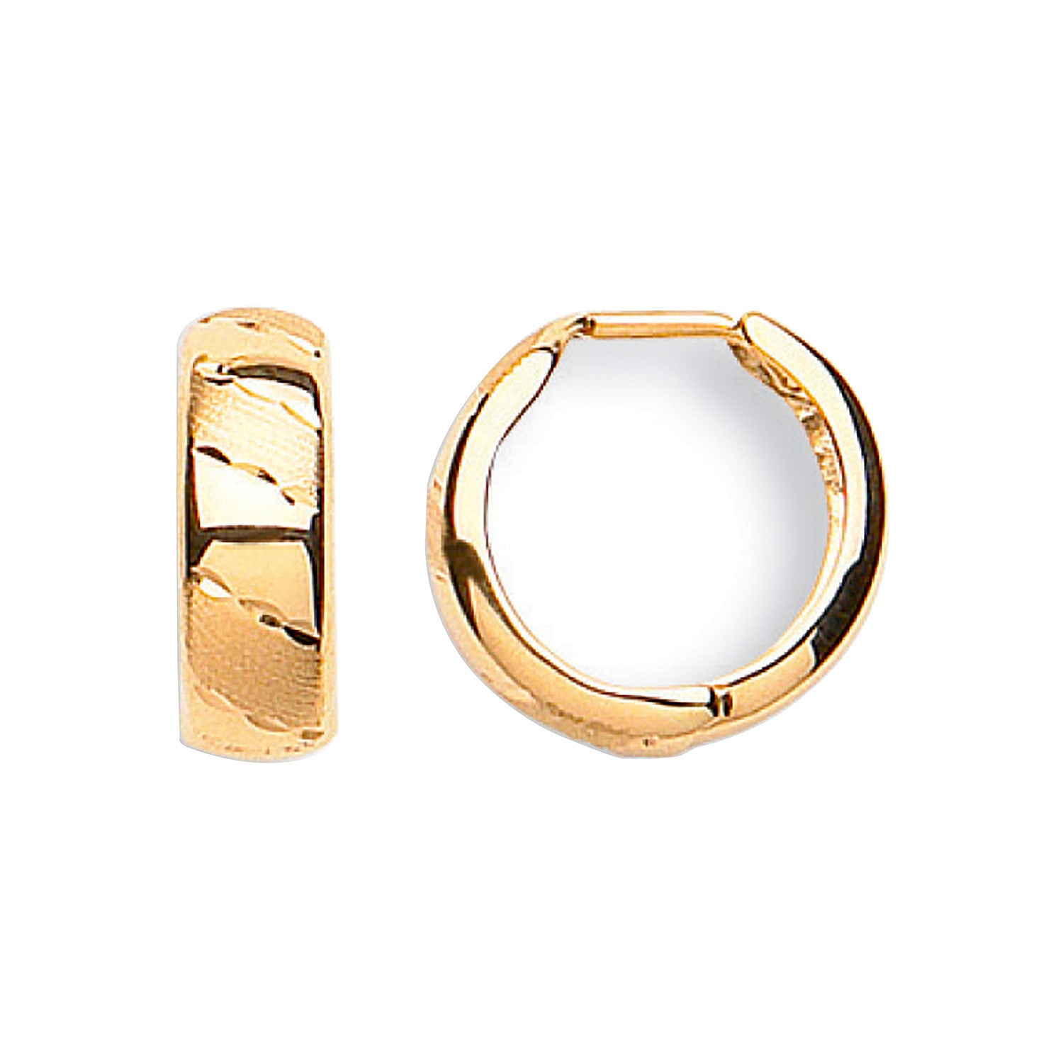 Yellow Gold 16mm D/C Huggies - 9ct Gold