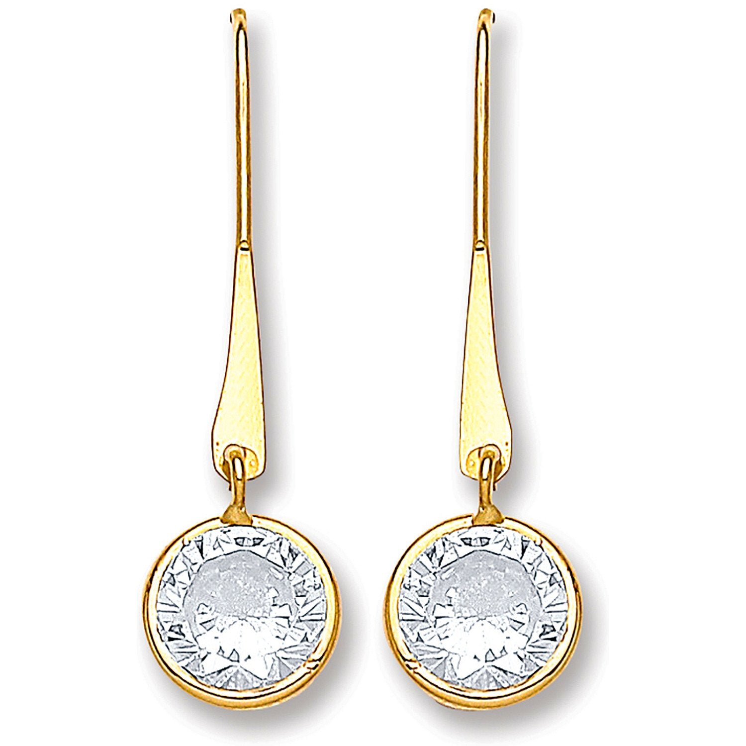 Y/G Cz Drop Hook Style Earrings