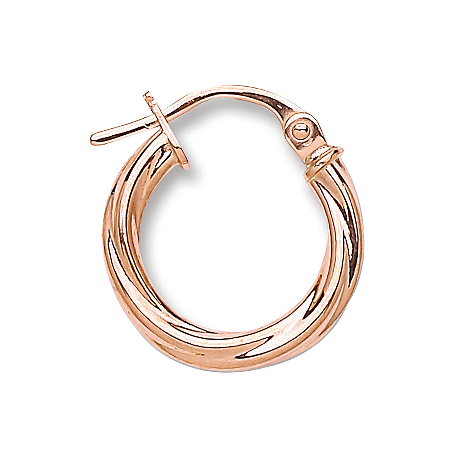 Rose Gold 15mm Twisted Hoop Earrings - 9ct Gold