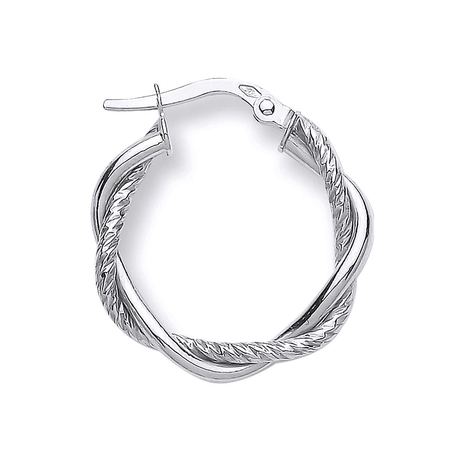 White Gold 20mm Twist Hoop - 9ct Gold