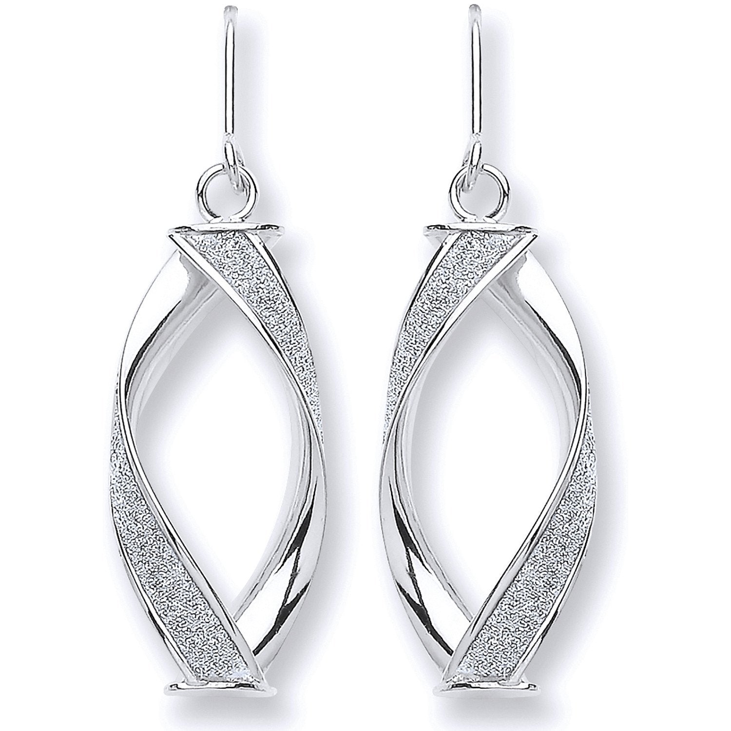 W/G Twist Glitter Drop Earring