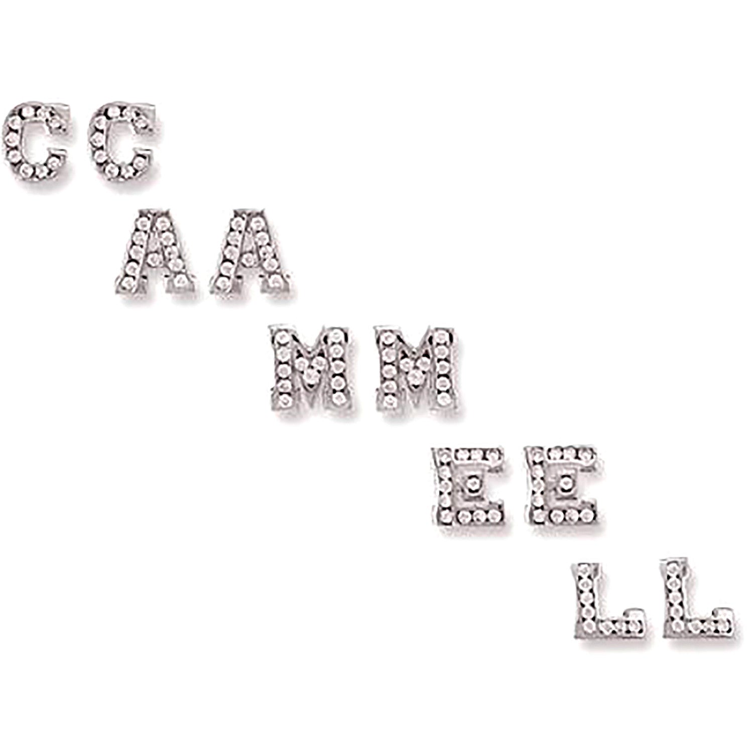 Yellow Gold Cubic Zirconia Initail Stud Earrings - 9ct Gold