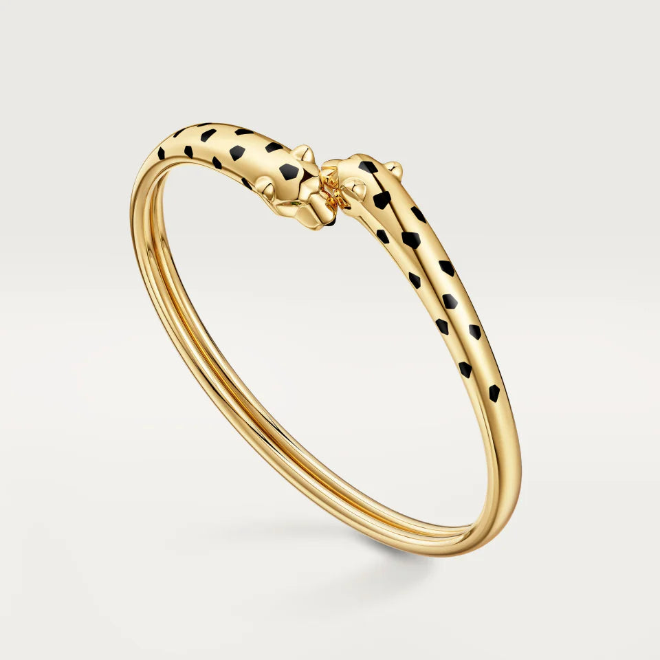 Cartier Panthère de Cartier Bracelet Tsavorite Garnets Black Lacquer 18K Yellow Gold