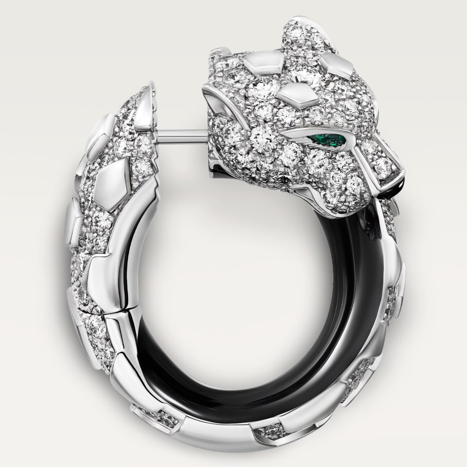Cartier Panthère de Cartier Earrings White Gold Diamonds Emeralds Onyx