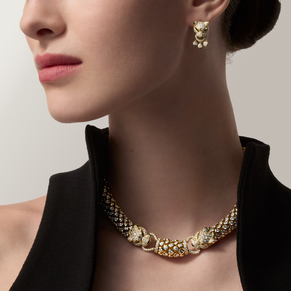 Cartier Panthère de Cartier Necklace Paved Yellow Gold