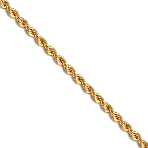 JBB325-20 | 9ct Yellow Gold 4mm Gauge Hollow Diamond Cut Rope