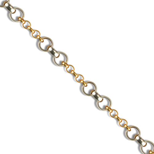 JBB326 | 9ct Yellow & White Gold Hollow Belcher Bracelet