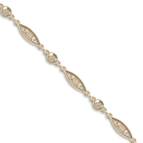 JBB332-7.5 | 9ct Yellow Gold Cast Solid Fancy Boat Shape Bracelet