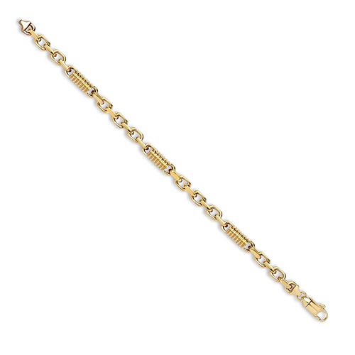 JBB365-7.5 | 9ct Yellow Solid Cable and Spindle Necklace| Bracelet