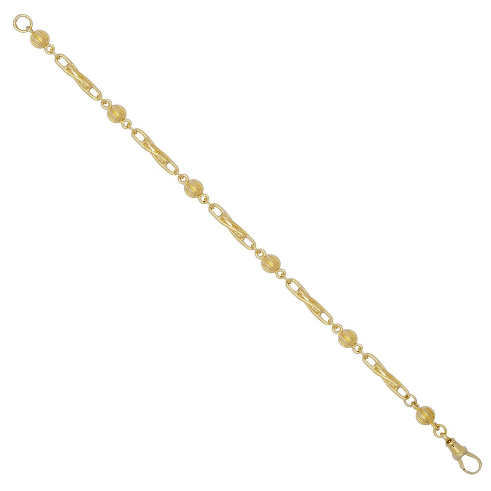 JBB393-7.5 | 9ct Yellow Ball & Twist Bracelet