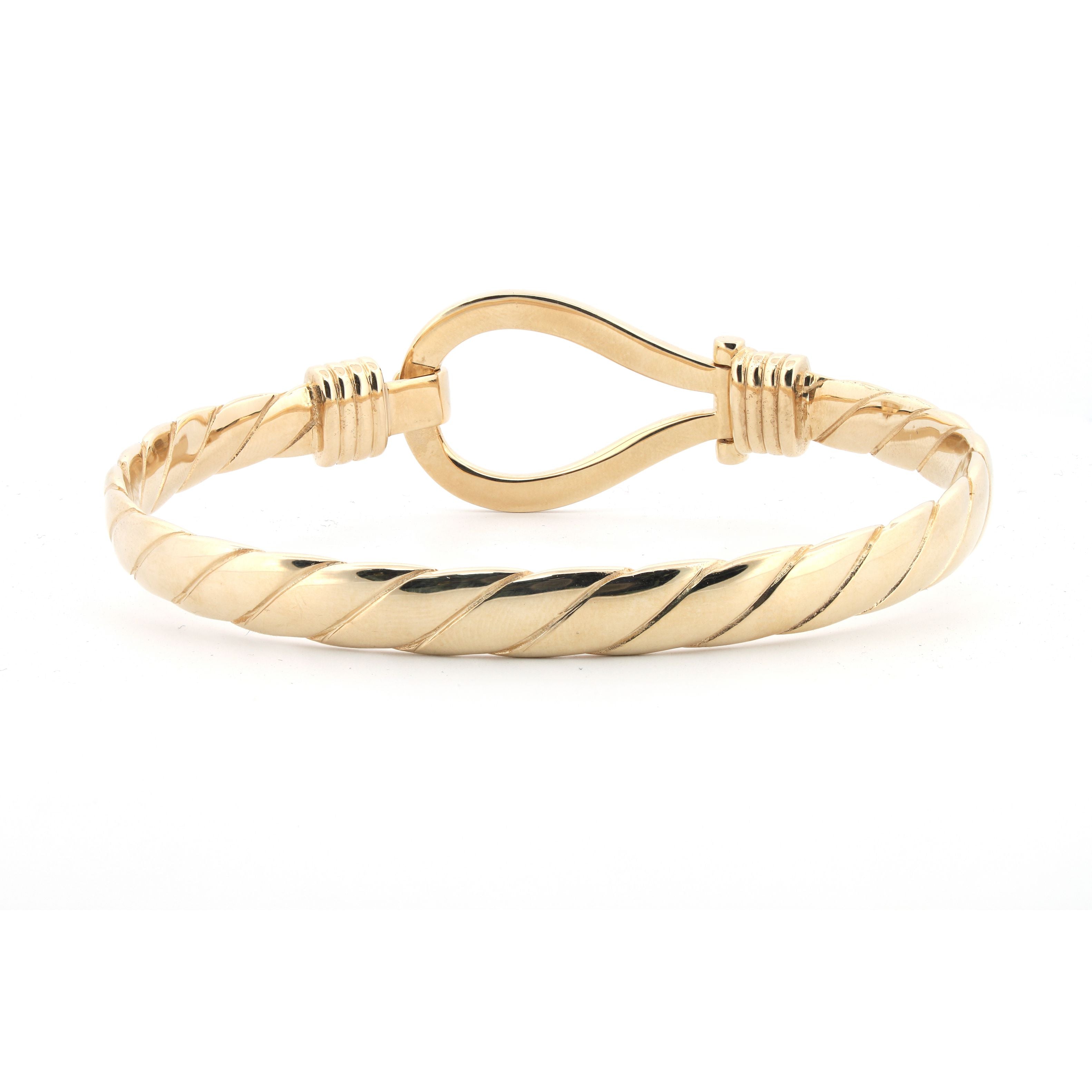 JBG354 | 9ct Yellow gents hook bangle