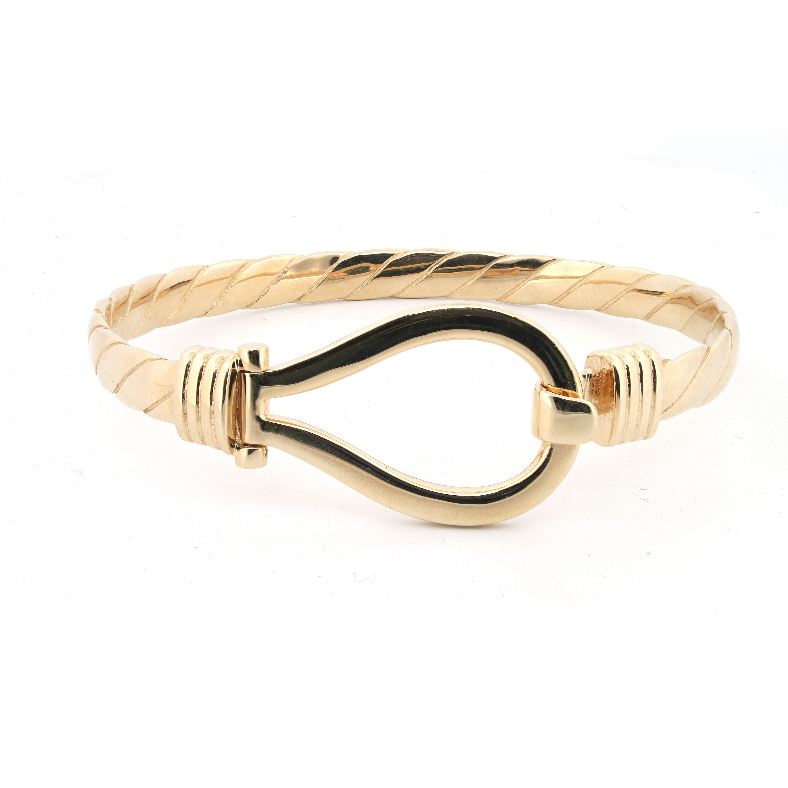 JBG354 | 9ct Yellow gents hook bangle