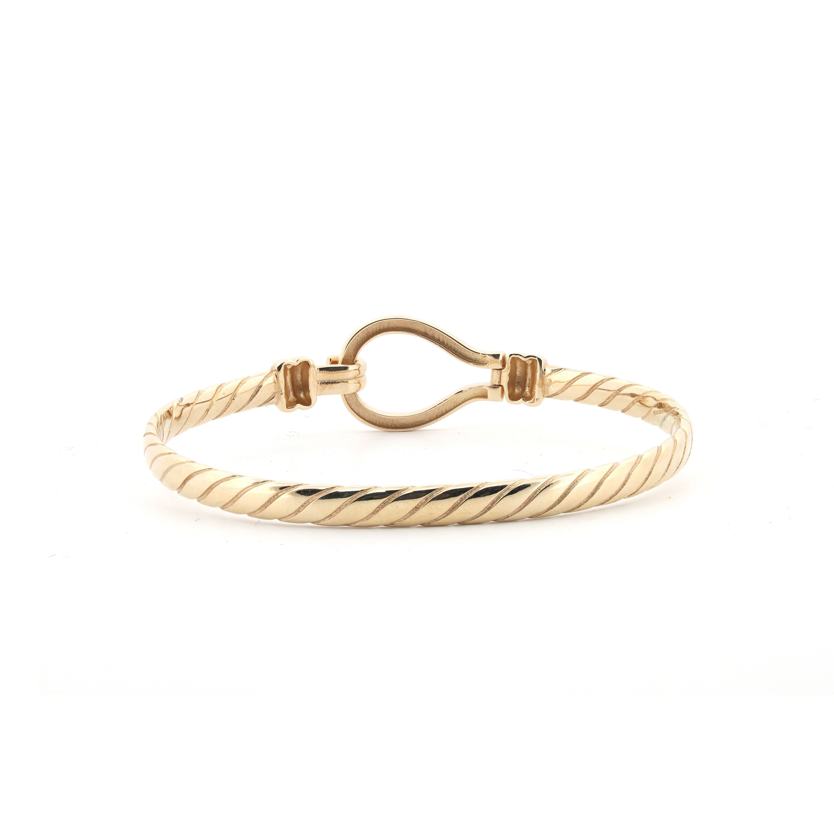 JBG355 | 9ct Yellow Ladies hook bangle