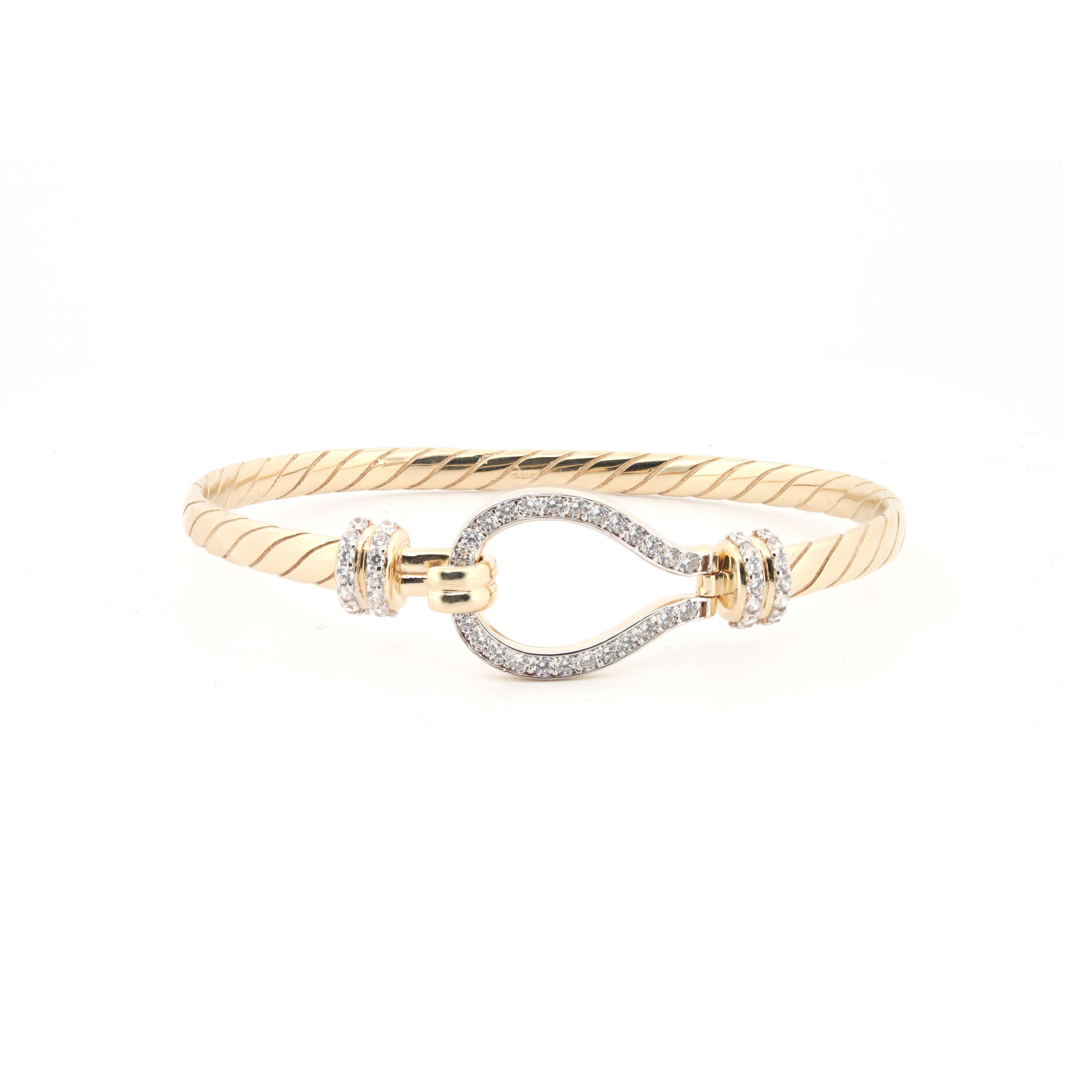 JBG356 | 9ct Yellow Ladies hook bangle