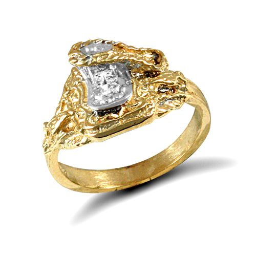 JBR019 | 9ct Yellow Gold Cubic Zirconia Children's Saddle Ring