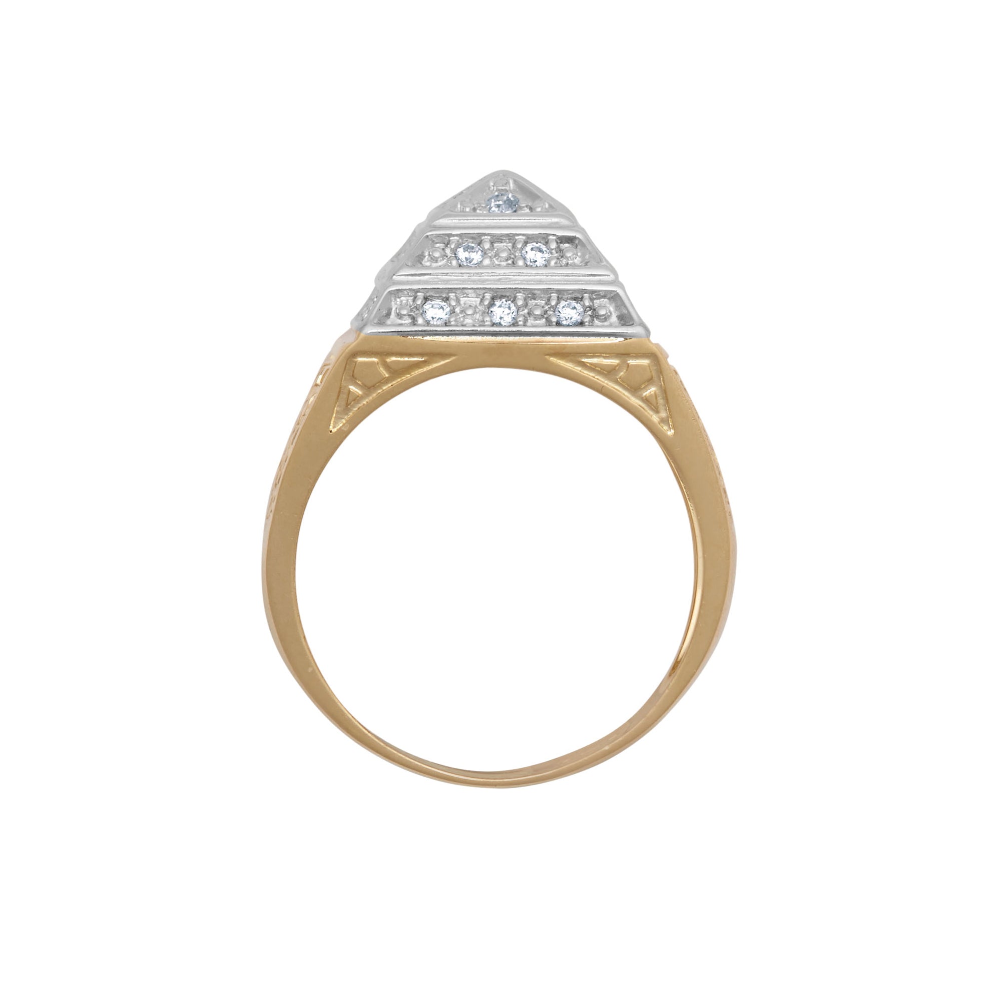 9ct Yellow Gold Child's Cubic Zirconia Set Pyramid Ring