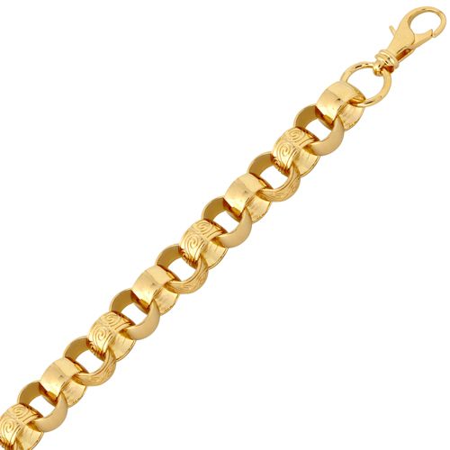 9ct Yellow Gold Plain & Patterned Cast Belcher Chain