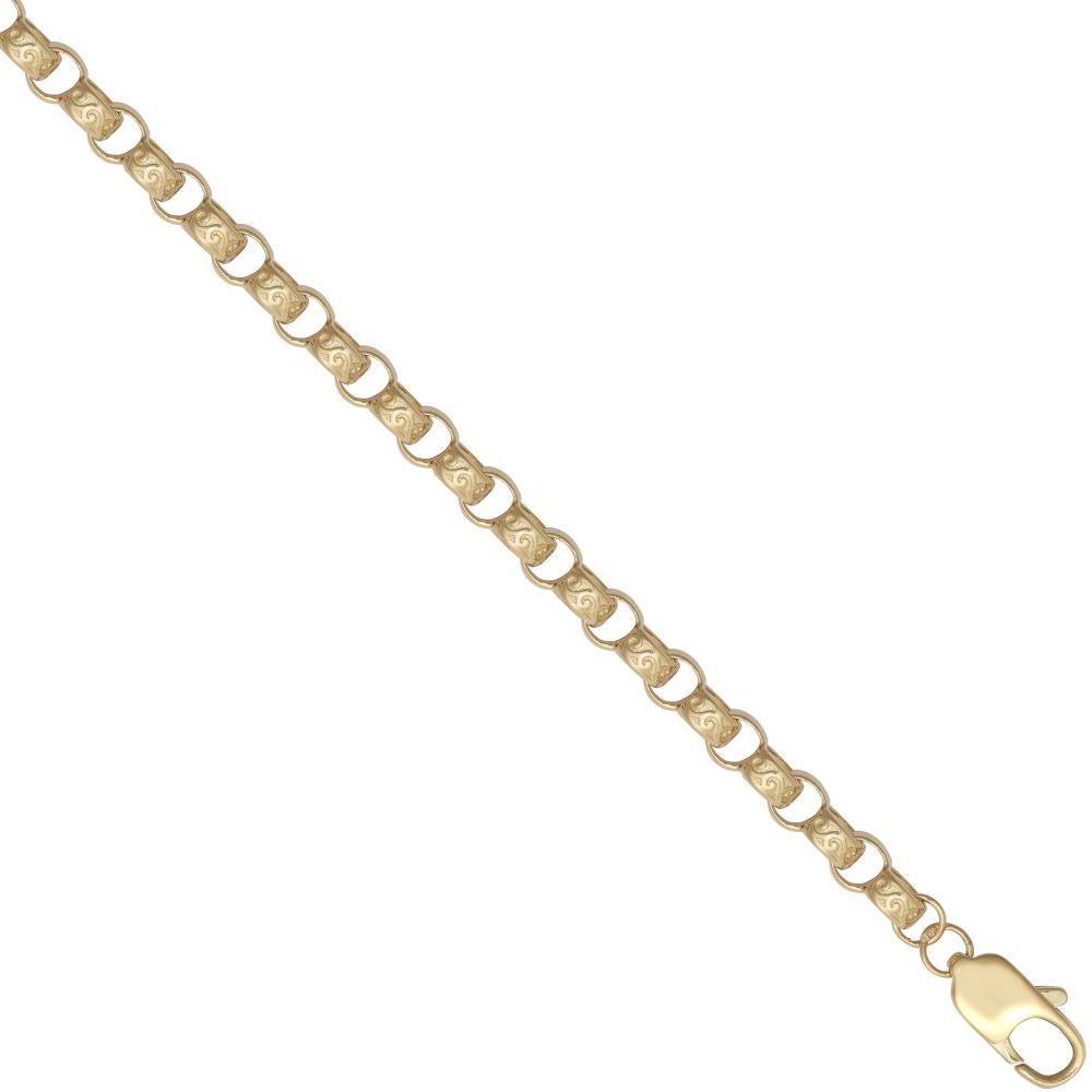 9ct Yellow Gold Cast Plain and Engraved Belcher 5.1mm Gauge