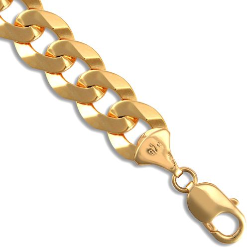 9ct Yellow Gold Flat Curb 12.4mm Gauge Bracelet