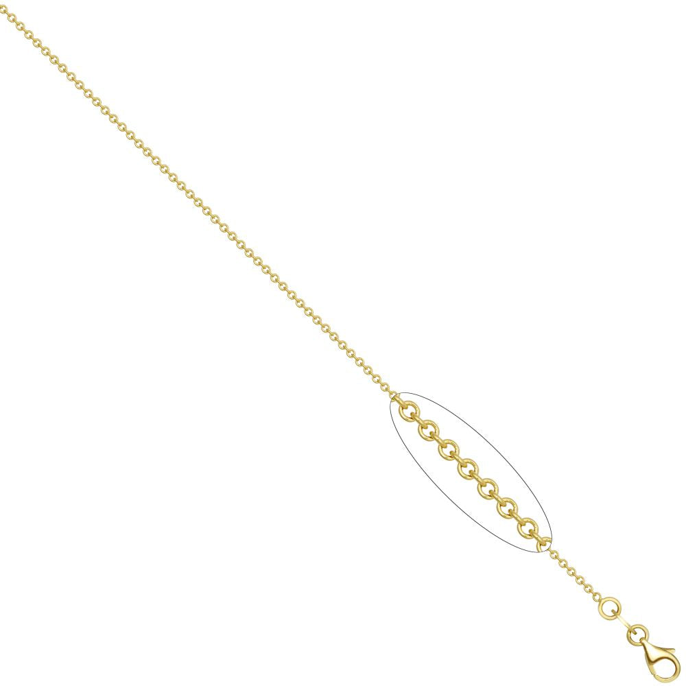 ACN044E-20 | 925 Sterling Silver yellow Gold Plated Rolo Chain 2.0mm Gauge Pendant Chain