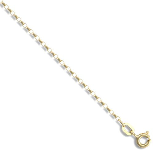 JCN055A-16 | JN Jewellery 9ct Yellow Gold Diamond Cut Belcher 1.6mm Gauge Pendant Chain