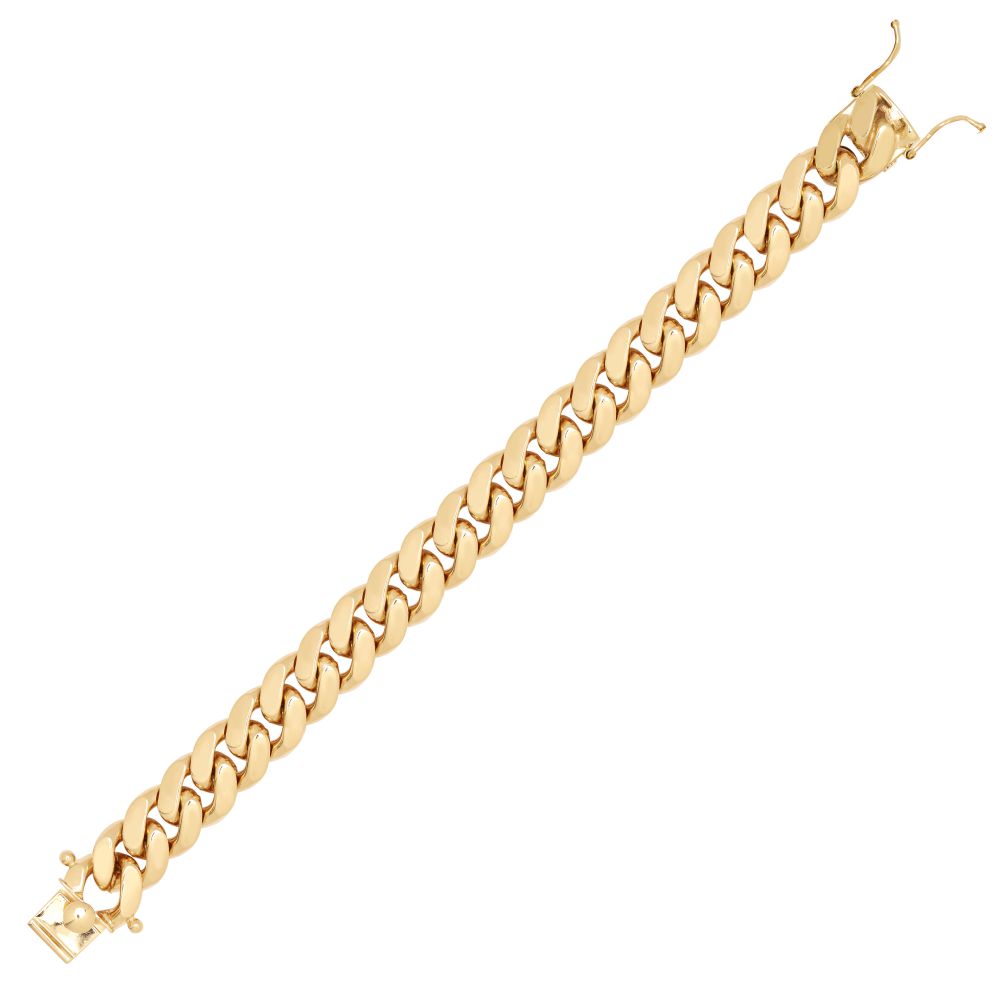 JCN090D-8.5 | JN Jewellery 9ct Yellow Gold Cuban Chain 14.3mm Gauge Bracelet