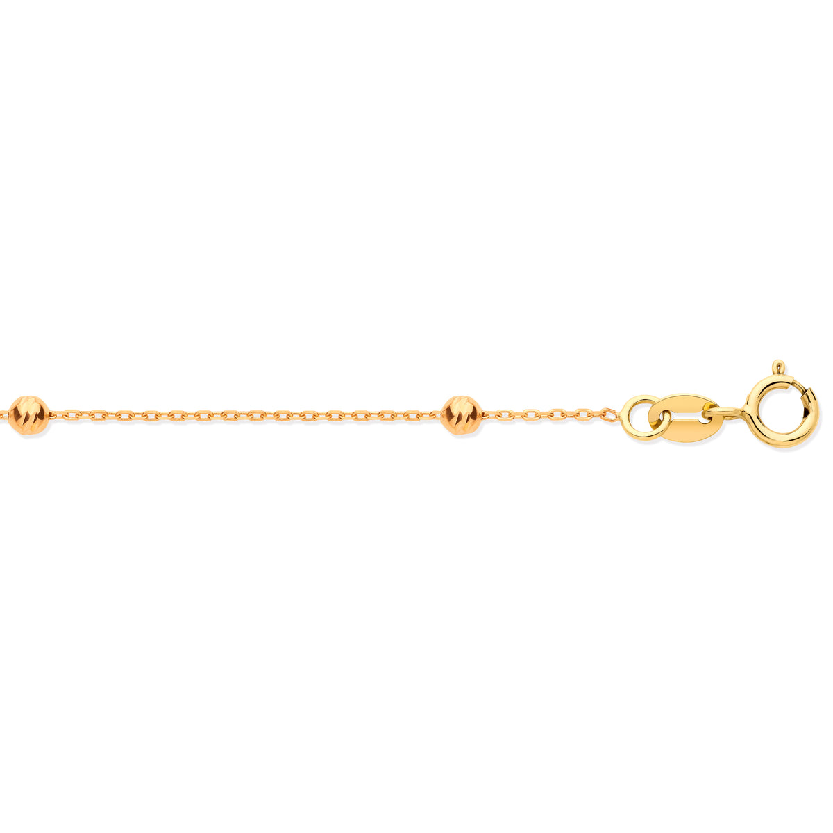 9ct Yellow Gold Cable and Bead Chain