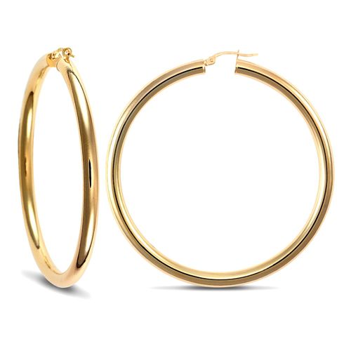 JER184 | 9ct Yellow Gold Hoop Earrings- 4mm Tube