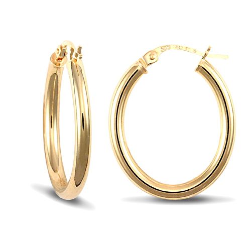9ct Yellow Gold Oval Earrings